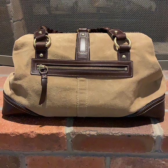 Coach Daphne Suede & Leather Satchel - Picture 2 of 7